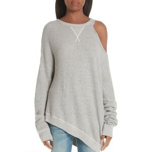 R13 Distorted Sweatshirt Large Terry Asymmetrical‎ Shoulder Cut Out Japanese